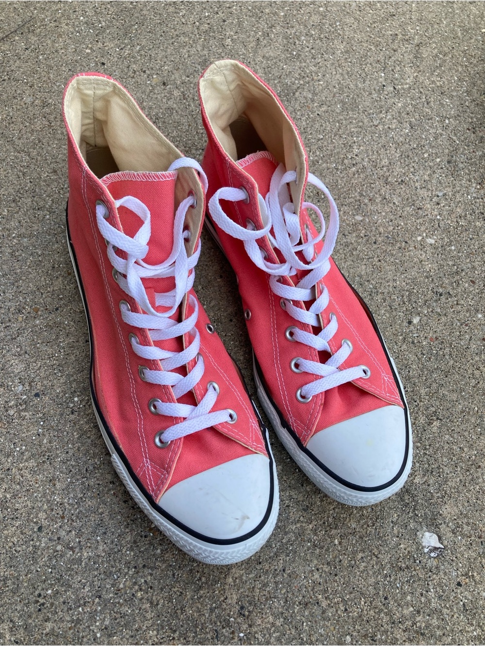Converse Coral Pink High-Top Canvas Sneakers